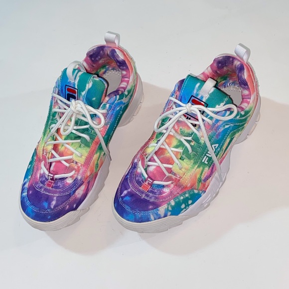 Fila Disruptor ll Dye Multicolor  Tie-Dye Women Sneakers Size 9.5 US Not Insoles - Picture 1 of 10